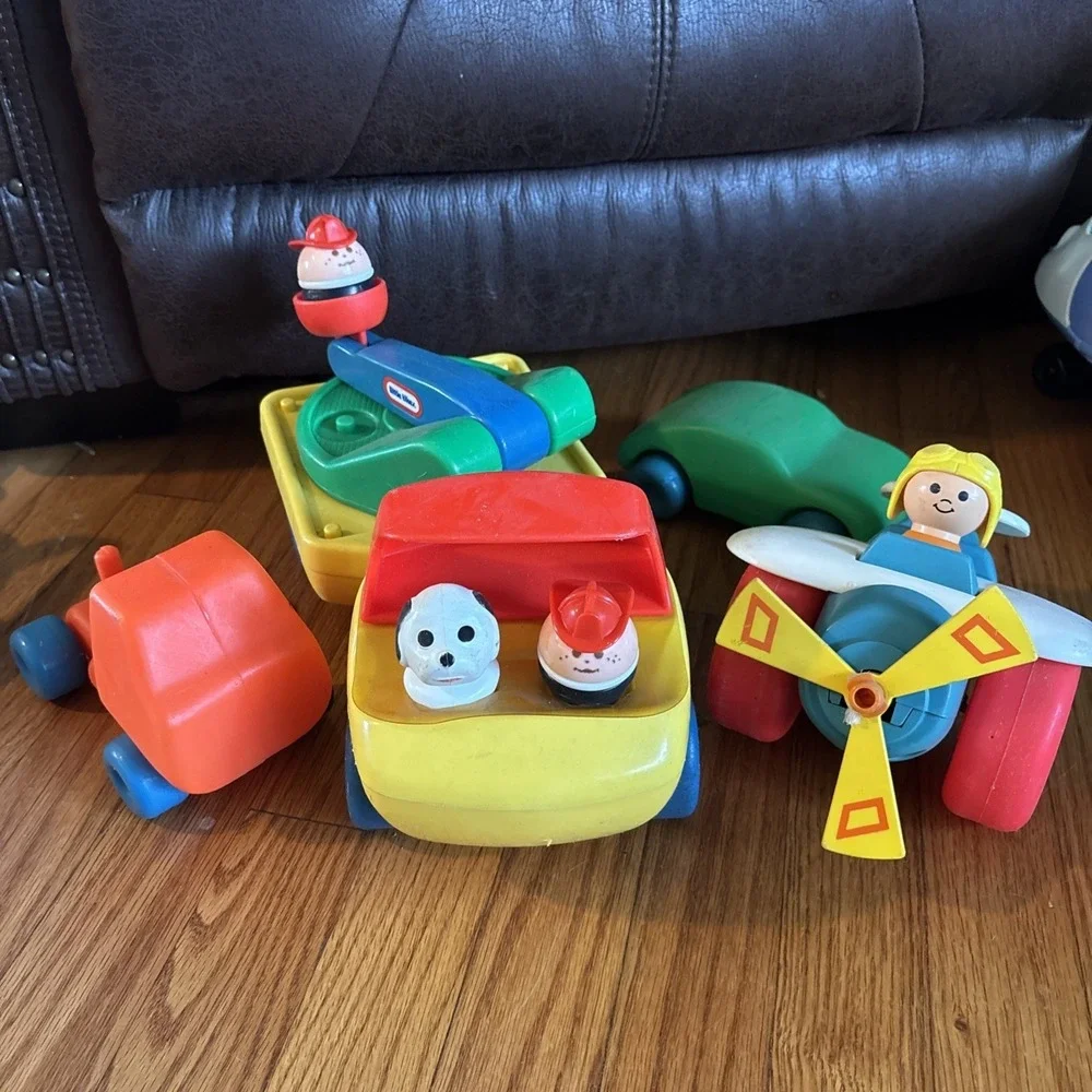 Vintage Little Tikes Toddle Tots Lot Crane Plane Car Truck Figures 16pc
